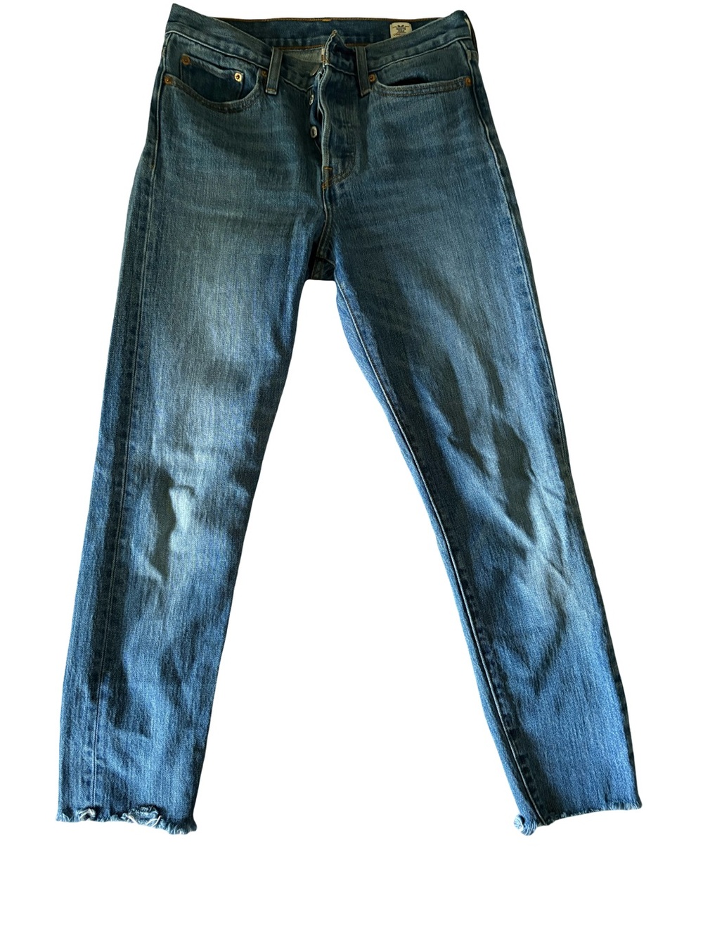 Classic Blue Straight-Leg Denim Jeans Ankle